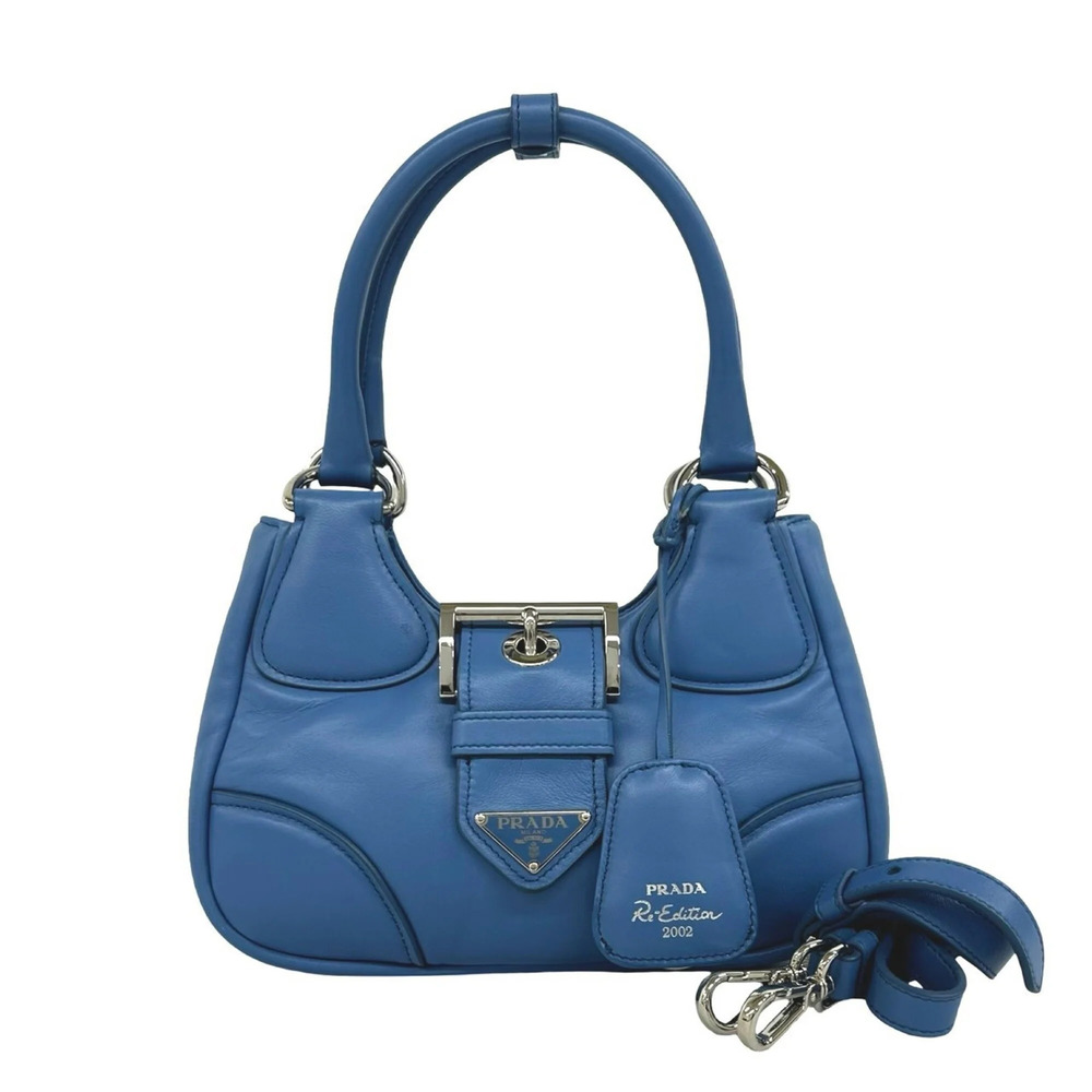 PRADA Re-Edition 2002 Triangle Logo Hardware Nappa Leather 2-way Shoulder Bag...